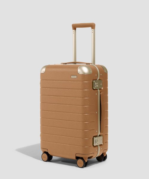 The Aluminum Edge Carry-On in Cognac Brown